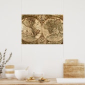 Poster carte du vieux monde (Cuisine)