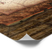 Poster Carte du Vieux Monde avec Compass (Coin)