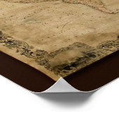 Poster Carte du vieux monde des COLTONS c1847 (Coin)