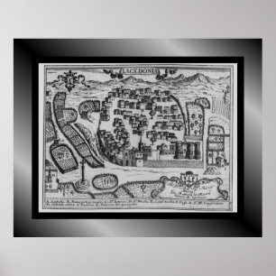 Poster Carte du village médiéval ~ Lacedonia ~ Italie~