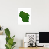 Poster Carte du Wisconsin (Bureau à domicile)