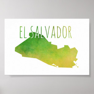 Poster Carte El Salvador