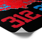 Poster Carte électorale 2024 312 Rouge Résultats des élec (Coin)