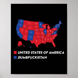Poster Carte Électorale 2024 Etats-Unis D'Amérique Dumbfo