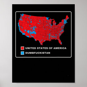 Poster Carte Électorale 2024 Etats-Unis D'Amérique Dumbfo