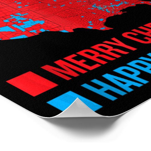 Poster Carte électorale 2024 exacte Joyeux Noël Joyeux N (Coin)