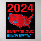 Poster Carte électorale 2024 exacte Joyeux Noël Joyeux N (Devant)