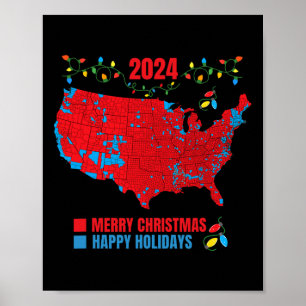 Poster Carte électorale de 2024 Joyeux glissement de terr