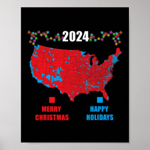 Poster Carte électorale de 2024 Joyeux glissement de terr
