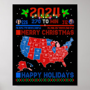 Poster Carte électorale de 2024 Joyeux glissement de terr