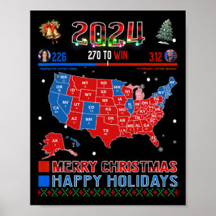 Poster Carte électorale de 2024 Joyeux glissement de terr