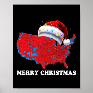 Poster Carte électorale Trump Joyeux Noël Père Noël H