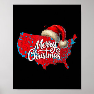 Poster Carte électorale Trump Joyeux Noël Père Noël H