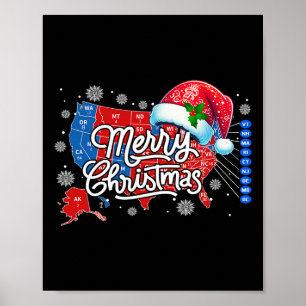 Poster Carte électorale Trump Joyeux Noël Père Noël H