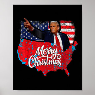 Poster Carte électorale Trump Joyeux Noël Père Noël H