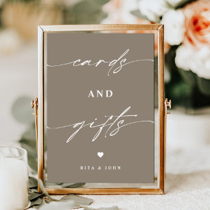 Poster Carte élégante et cadeau Favoriser le Mariage Pann