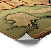 Poster Carte élémentaire des États-Unis (Coin)