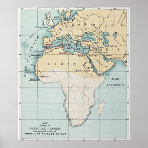 POSTER CARTE : EMPIRE PHÉNICIEN