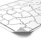Poster Carte en blanc des comtés de Pennsylvanie (Coin)