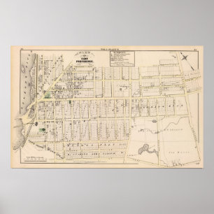 Poster Carte est de Providence Île de Rhode