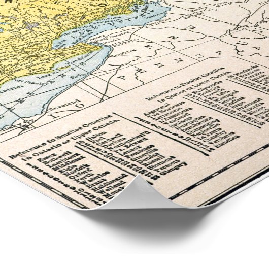 POSTER CARTE : EST DU CANADA (Coin)