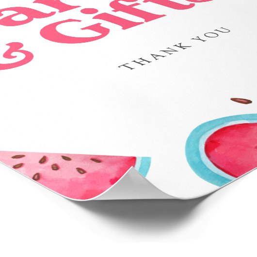 Poster Carte et cadeau d'anniversaire de la pastèque (Coin)