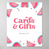 Poster Carte et cadeau d'anniversaire de la pastèque (Devant)