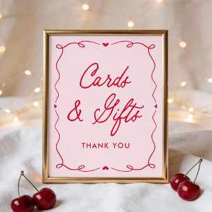 Poster Carte et Cadeaux de Baby Shower Little Sweetheart