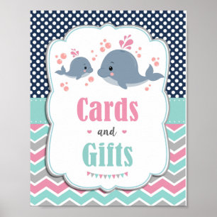 Poster Carte et cadeaux de Baby Shower sur le thème de la