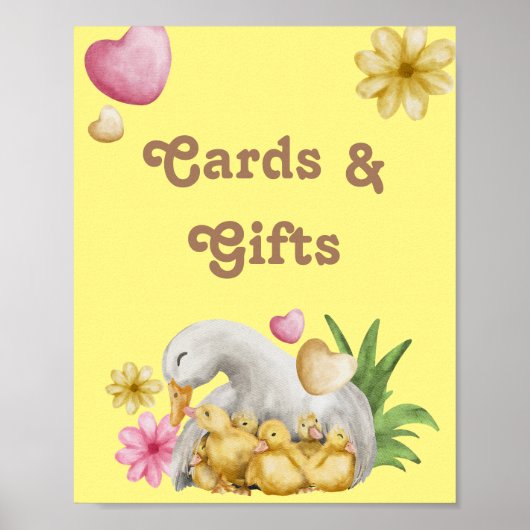 Poster Carte et cadeaux de mignonette pour maman et bébé  (Devant)