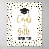 Poster Carte et cadeaux Graduation Party Signer Black Gol (Devant)