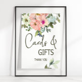 Poster Carte et cadeaux Mariage floral Eggshell et Blush