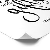 Poster Carte et cadeaux Panneau Mariage noir et blanc 8x1 (Coin)