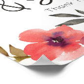 Poster Carte et cadeaux Rose Floral Blush Rouge (Coin)