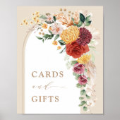 Poster Carte et Cadeaux Rustiques Tropical Boho Fleur Sig (Devant)