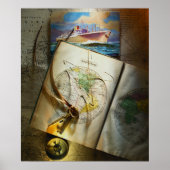 Poster Carte Et Compas (Devant)