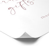 Poster Carte et panneau de cadeaux de script en or rose m (Coin)