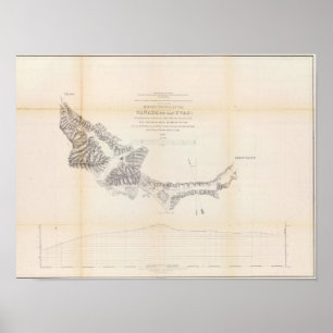 Poster Carte et profil du Canada de las Uvas