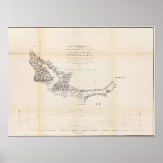 Poster Carte et profil du Canada de las Uvas (Devant)