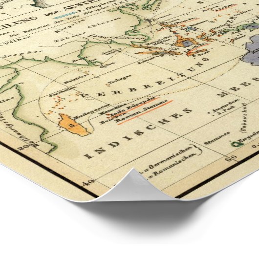 Poster Carte ethnographique de l'Afrique (Coin)