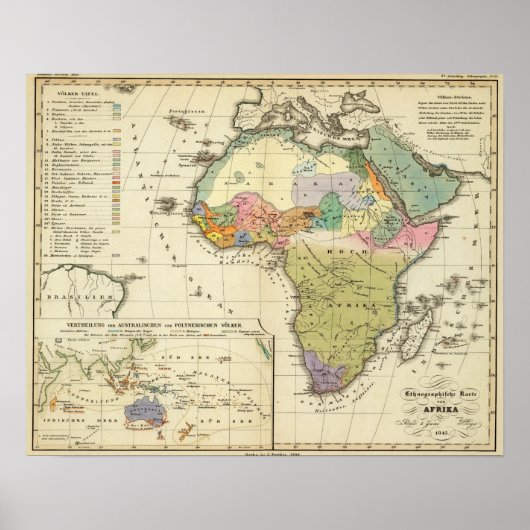 Poster Carte ethnographique de l'Afrique (Devant)