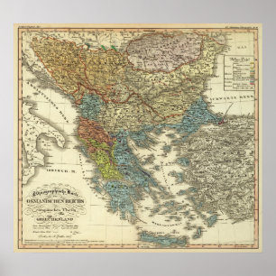 Poster Carte ethnographique d'empire de tabouret