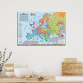 Poster Carte ethnographique des peuples d'Europe (Cuisine)