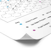 Poster Carte-étoile de l'hexagone près de l'espace (Arriè (Coin)
