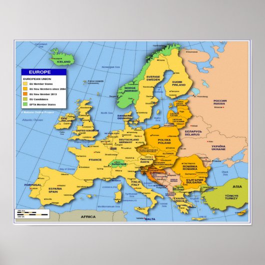 poster carte Europe (Devant)