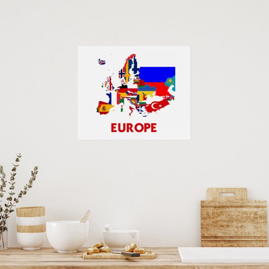 POSTER CARTE EUROPE (Cuisine)