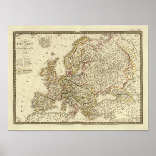 Poster Carte Europe 2 (Devant)