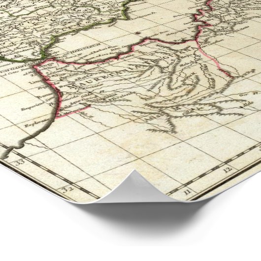 Poster Carte européenne classique (Coin)