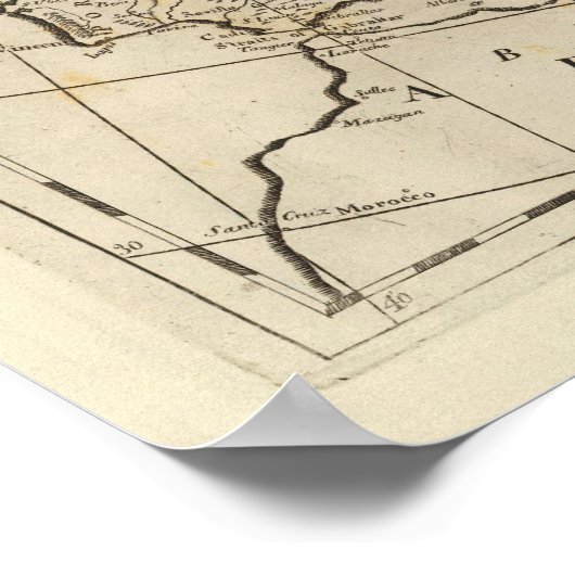 Poster Carte exacte de l'Europe (Coin)