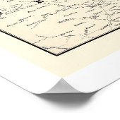 Poster Carte ferroviaire centrale de l'Illinois 1892 (Coin)